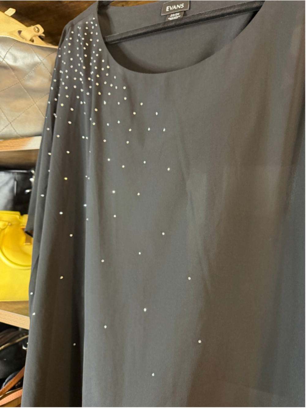 Women's Evans Black Embellished Blouse, Size 22/24 - Picture 3 of 4